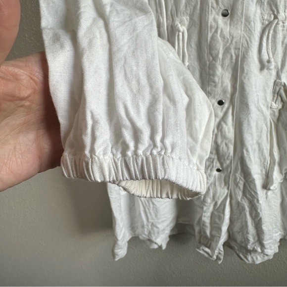 Urban Outfitters Emma Anorak Jacket White Oversized Linen Blend Medium-Large - Picture 4 of 11